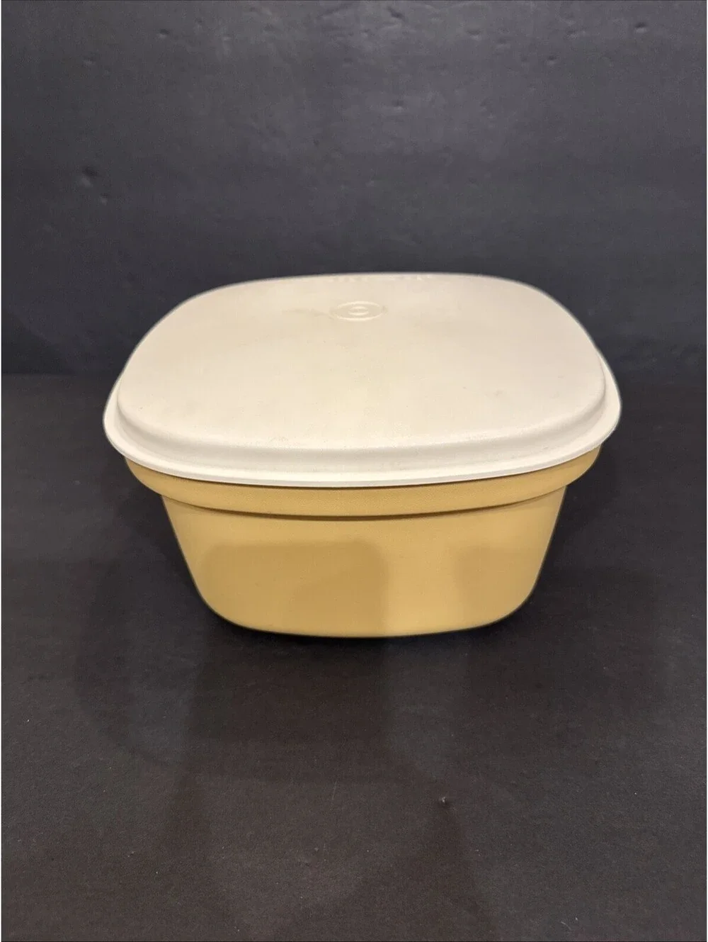 Vintage Tupperware Square Microwave Steamer 3 Pc Set Harvest Gold 9” W X 4.75” H